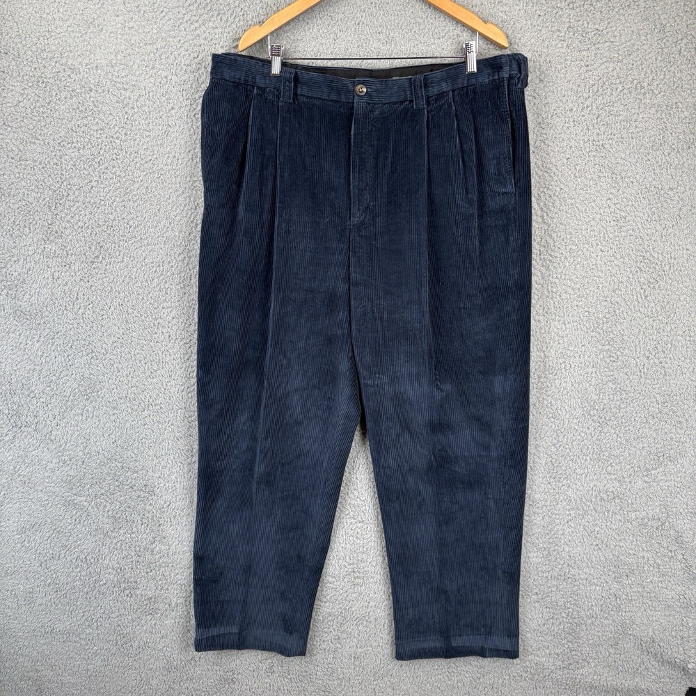 L.L.Bean Pants Mens 40x32 Navy Cotton Heavy Corduroy Comfort Waist Straight‎ Leg